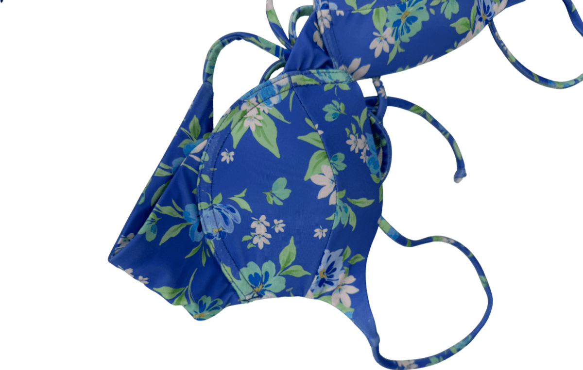 Salty Little Things Blue Floral 2 - piece Bikini Set - Top Uk M Bottoms UK S - Reliked