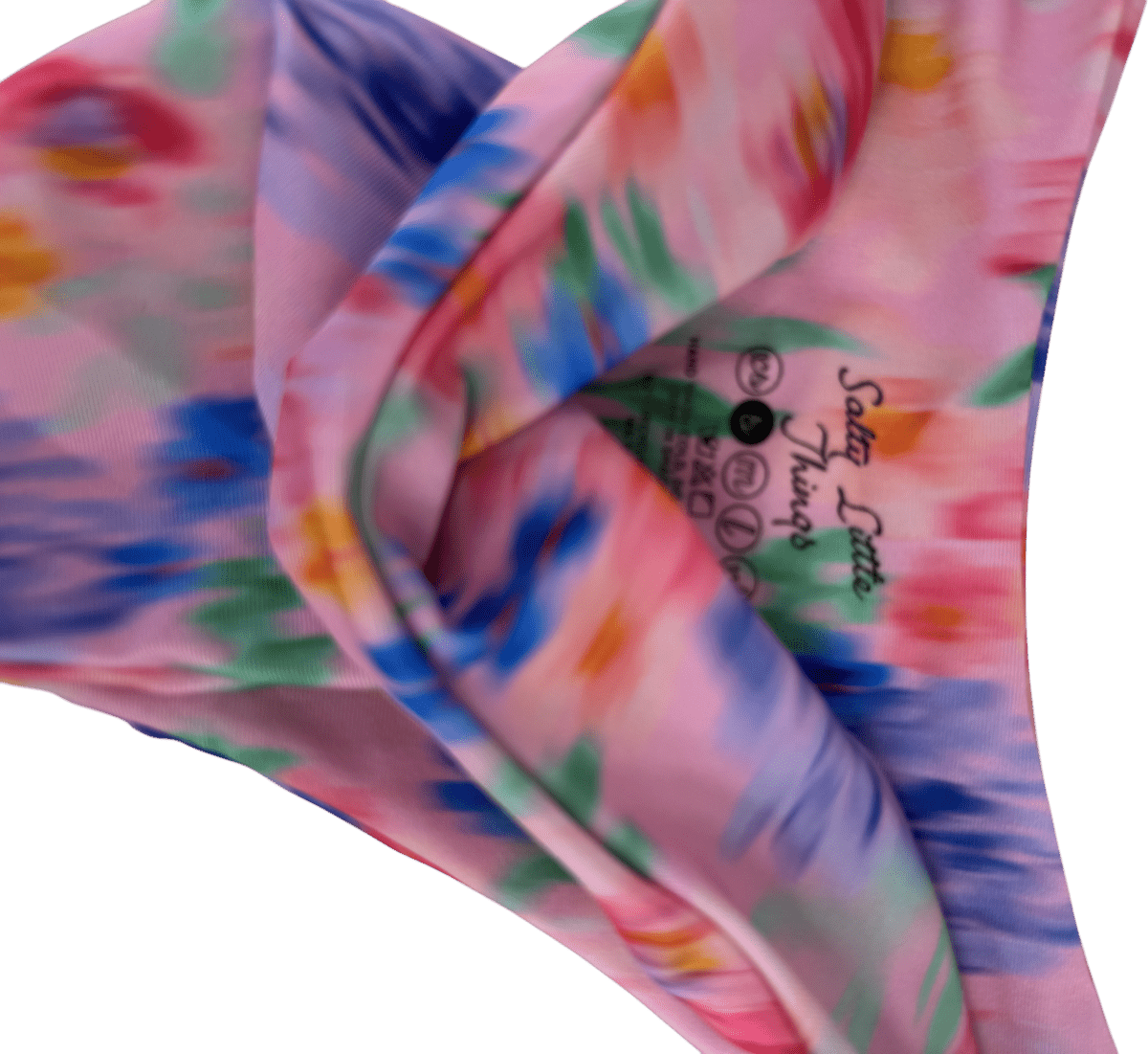 Salty Little Things Pink Floral 2 - piece Bikini Set - Top Uk M Bottoms UK S - Reliked