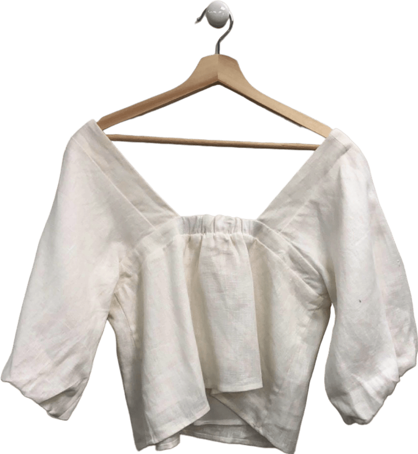 Sancia White Cropped Blouse UK S - Reliked