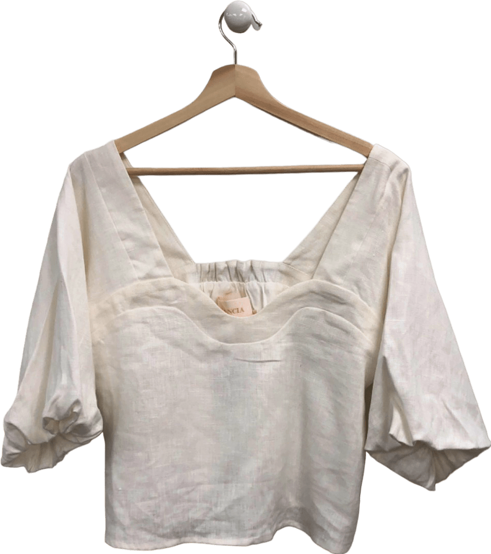 Sancia White Cropped Blouse UK S - Reliked