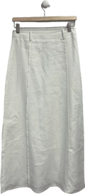 Sancia White Linen Midi Skirt UK S - Reliked