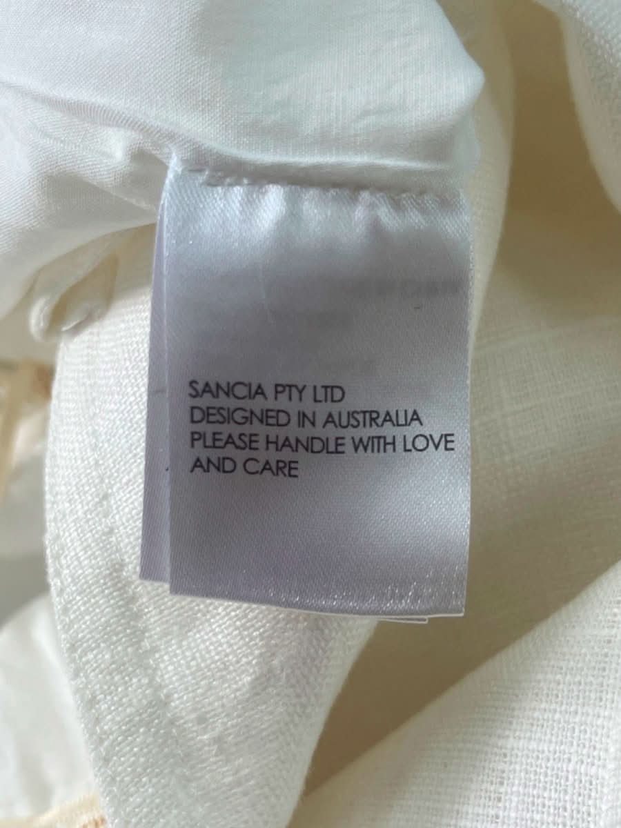 Sancia White Linen Midi Skirt UK S - Reliked