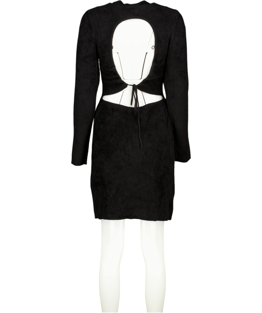 Sandro Black Back Cutout Supersoft Chenille Mini Dress FR40 UK 12 - Reliked