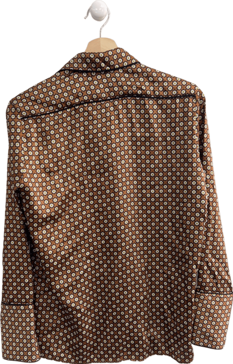 Sandro Brown Floral Print Shirt UK 12 - Reliked