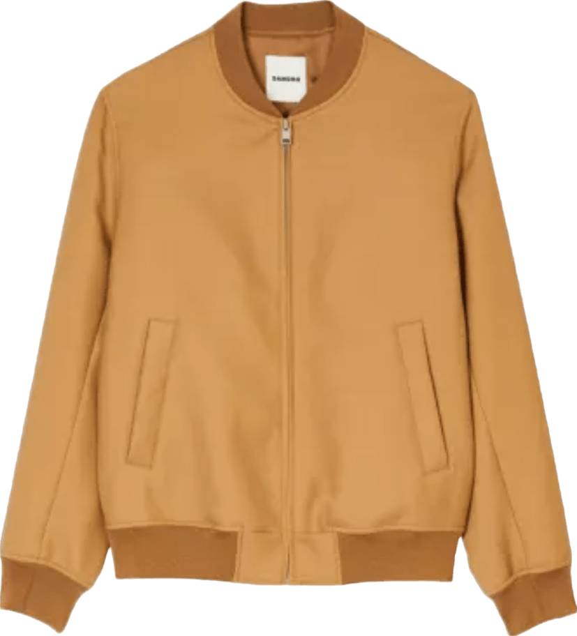 Sandro Brown Tan Teddy Elasticated - cuffs Regular - fit Wool - blend Jacket UK L - Reliked