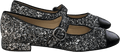 Sandro Paris Black Contrast - toe Glittered And Leather Mary Jane Flats UK 7 EU 40 👠 - Reliked