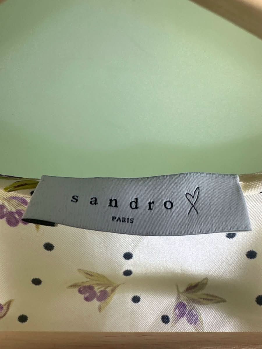 Sandro Paris Cream Floral Print Silk Maxi Dress FR40 UK 12 - Reliked