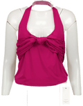 Sasha Therese Pink Ruched Blair Halter Top UK L - Reliked