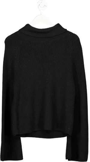 Scaglione Black Turtleneck Merino-blend Sweater UK M