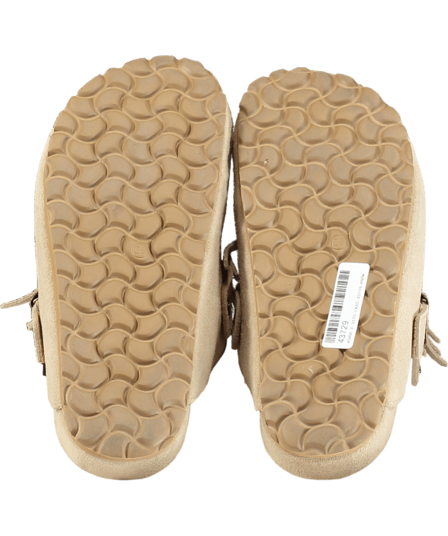 Scarosso Beige Suede Fringed And Beaded Mules UK 5 EU 38 👠 - Reliked