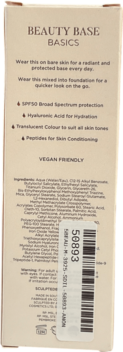 Sculpted by Aimee Beauty Base Protect Spf 50 Primer 50ml - Reliked