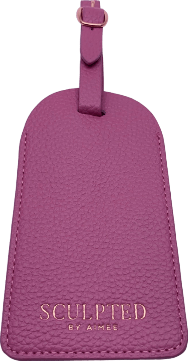 Sculpted By Aimee Pink Leather Luggage Tag One Size - Reliked