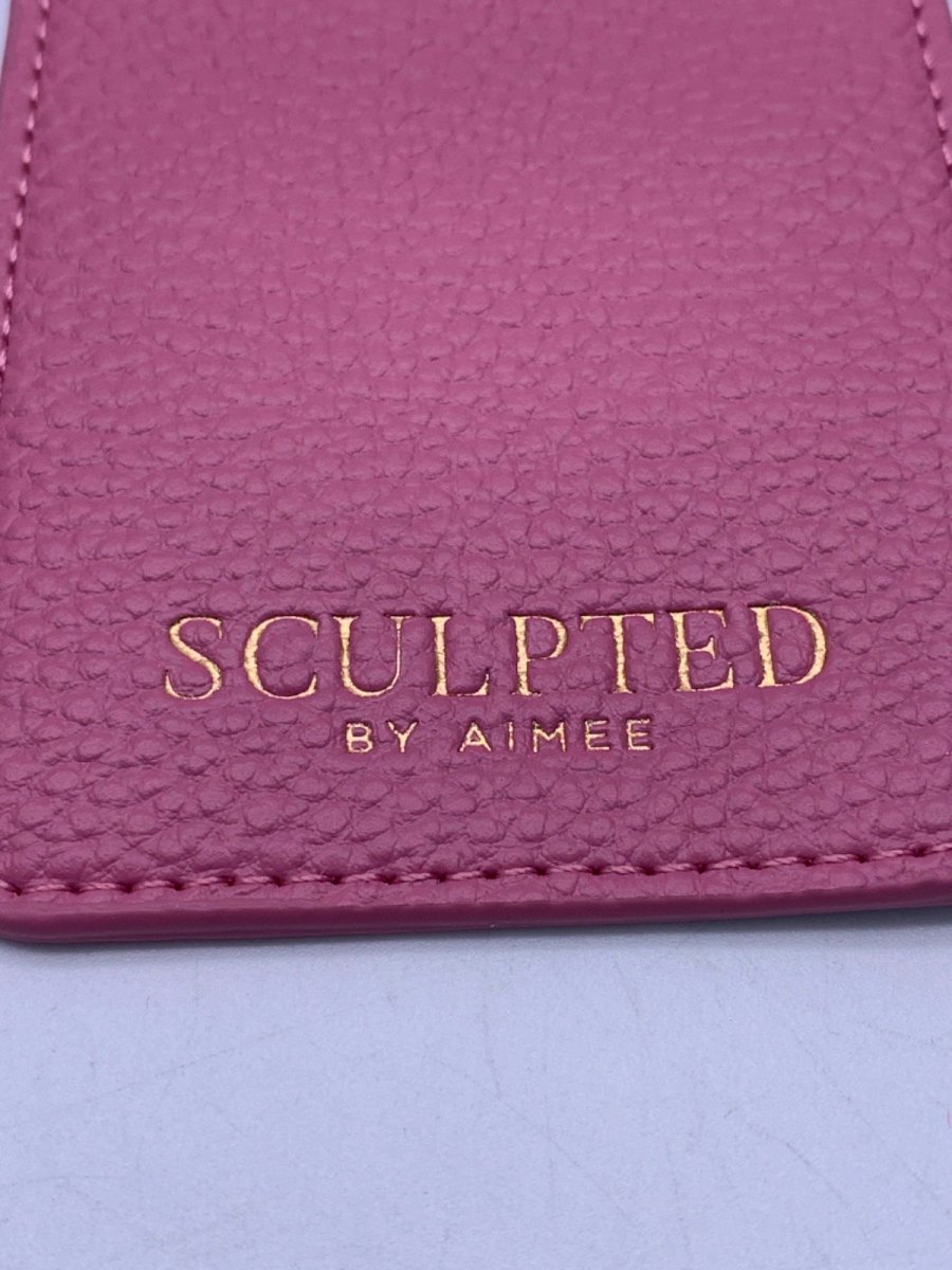 Sculpted By Aimee Pink Leather Luggage Tag One Size - Reliked