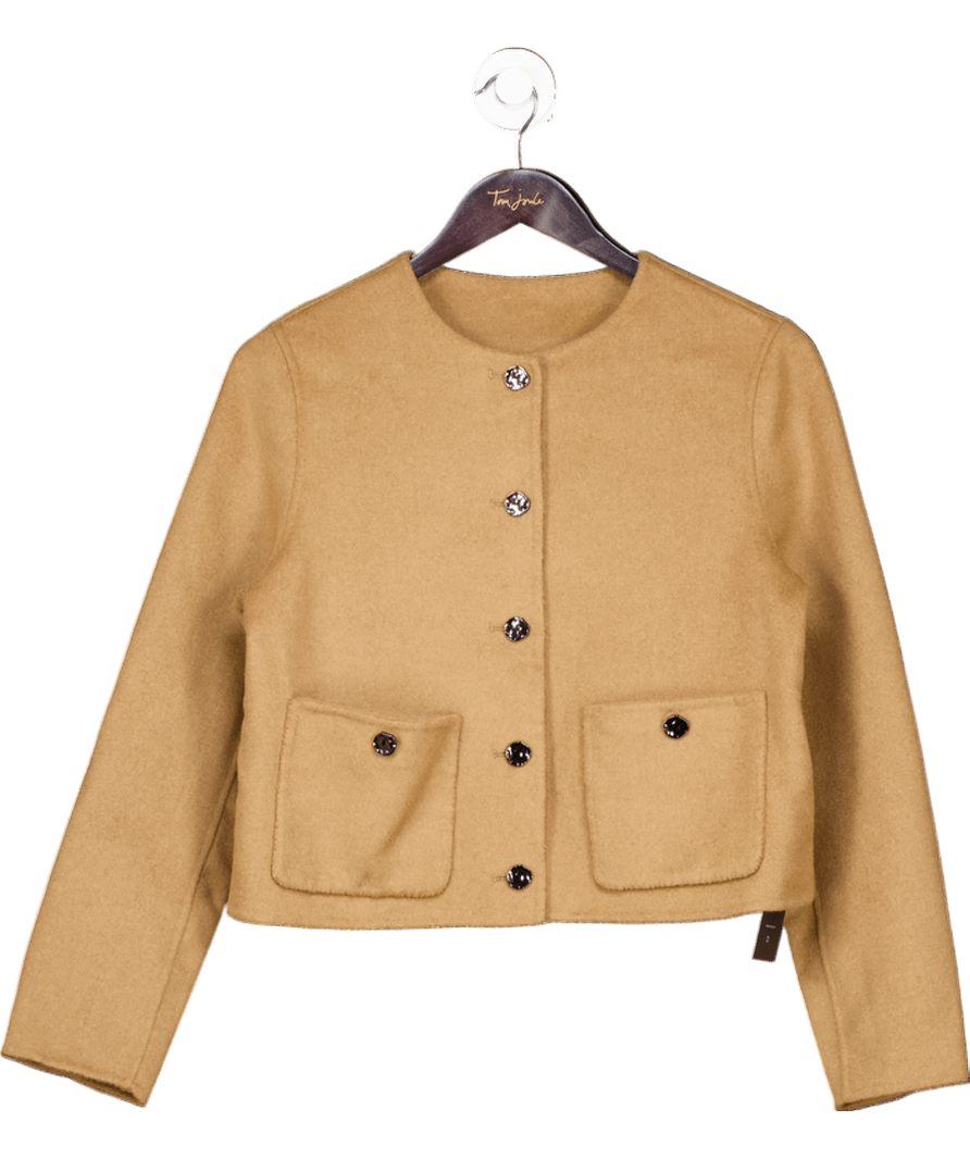 S.DEER Beige Brushed Camel Cropped Jacket UK S - Reliked