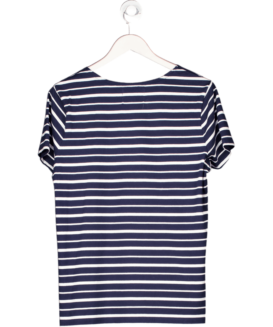 Seasalt Cornwall Sailor T-shirt Breton Navy Blue / White Stripe UK 18 - Reliked
