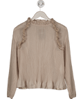 See by Chloé Beige / Metallic Plisse Ruffle Trim Blouse Fr36 UK 8 - Reliked