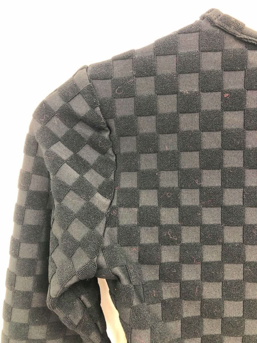 Seea Black Checkers Long Sleeve Top UK XS - Reliked