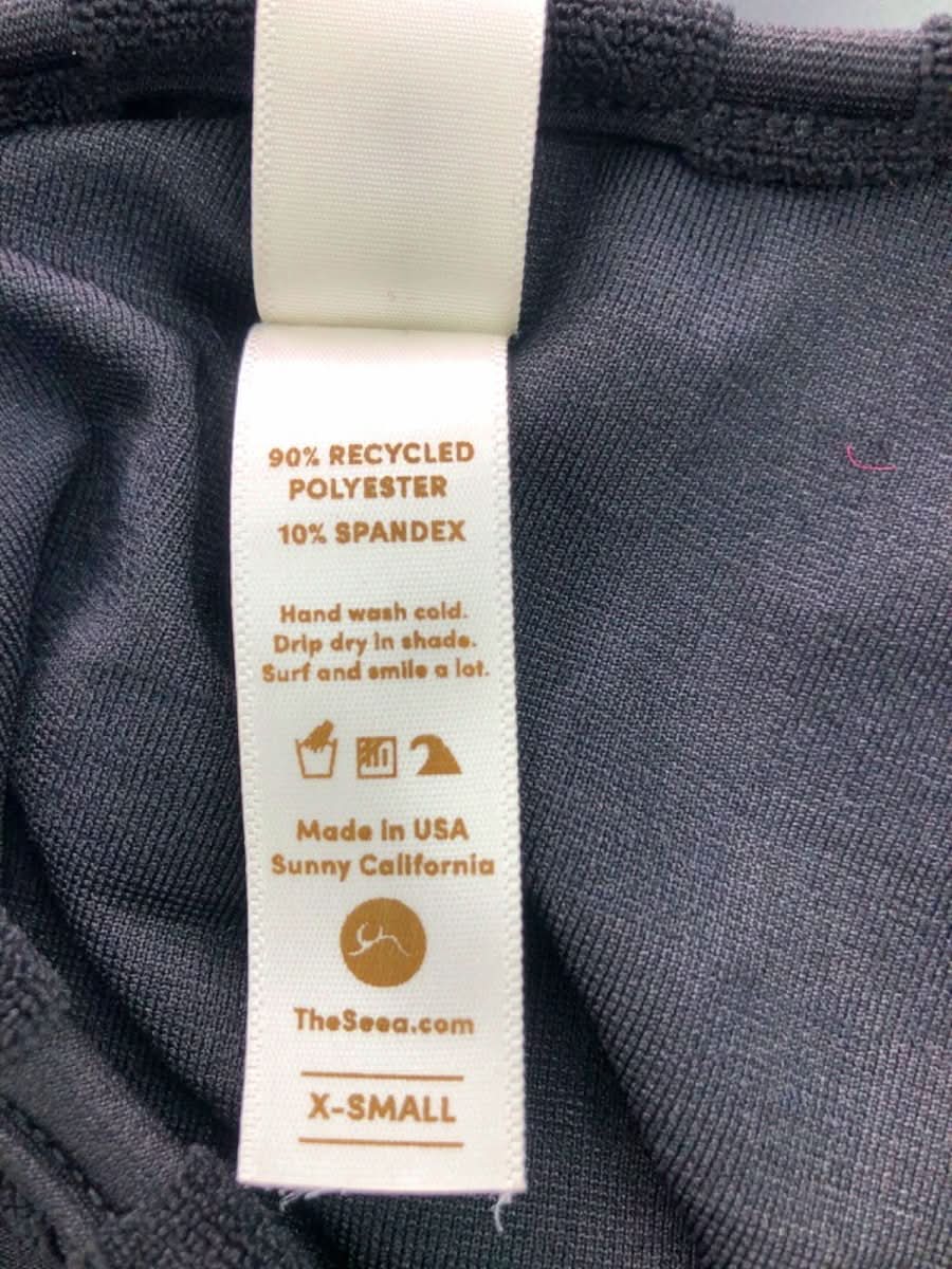 Seea Black Checkers Long Sleeve Top UK XS - Reliked