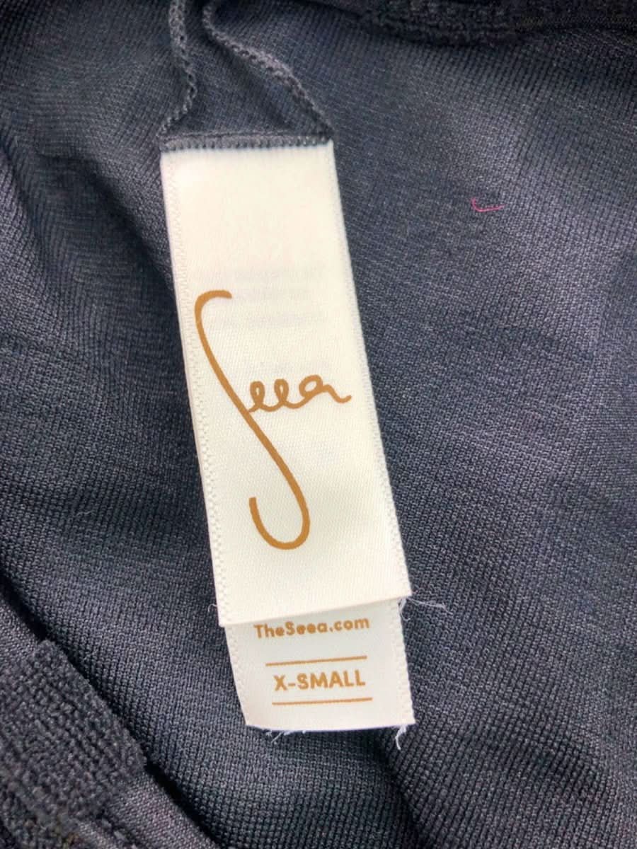 Seea Black Checkers Long Sleeve Top UK XS - Reliked