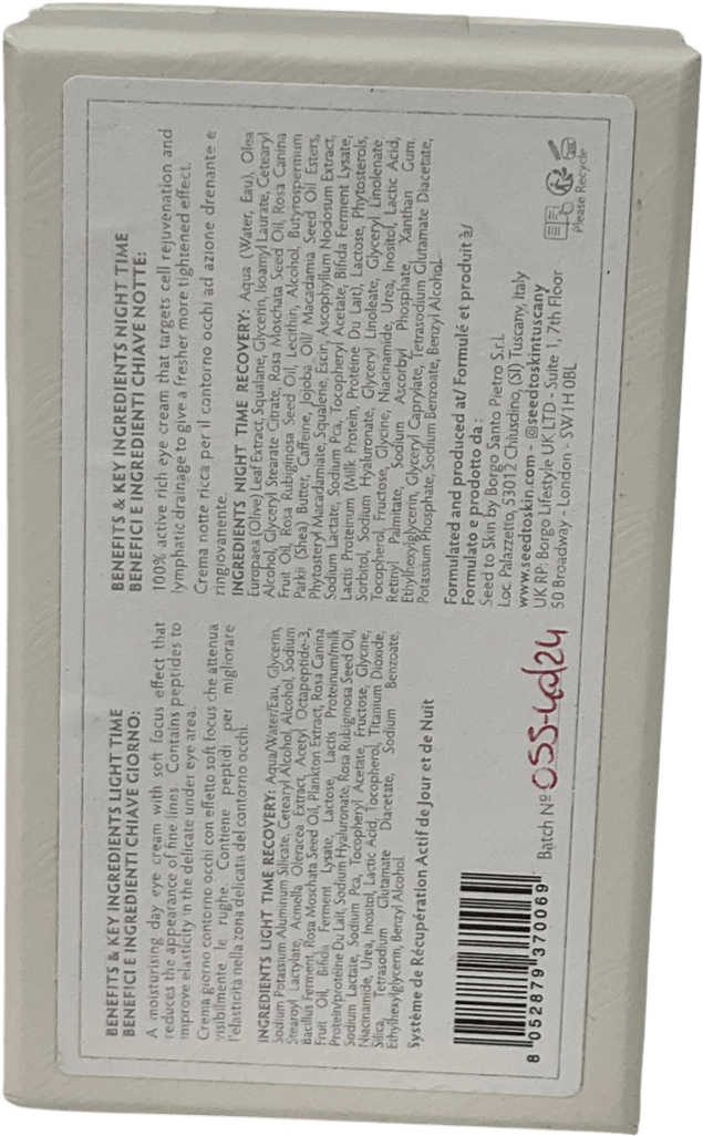 Seed to skin The Eye Rescue Light Time Recovery And Night Time Recovery Duo 2x15ml - Reliked