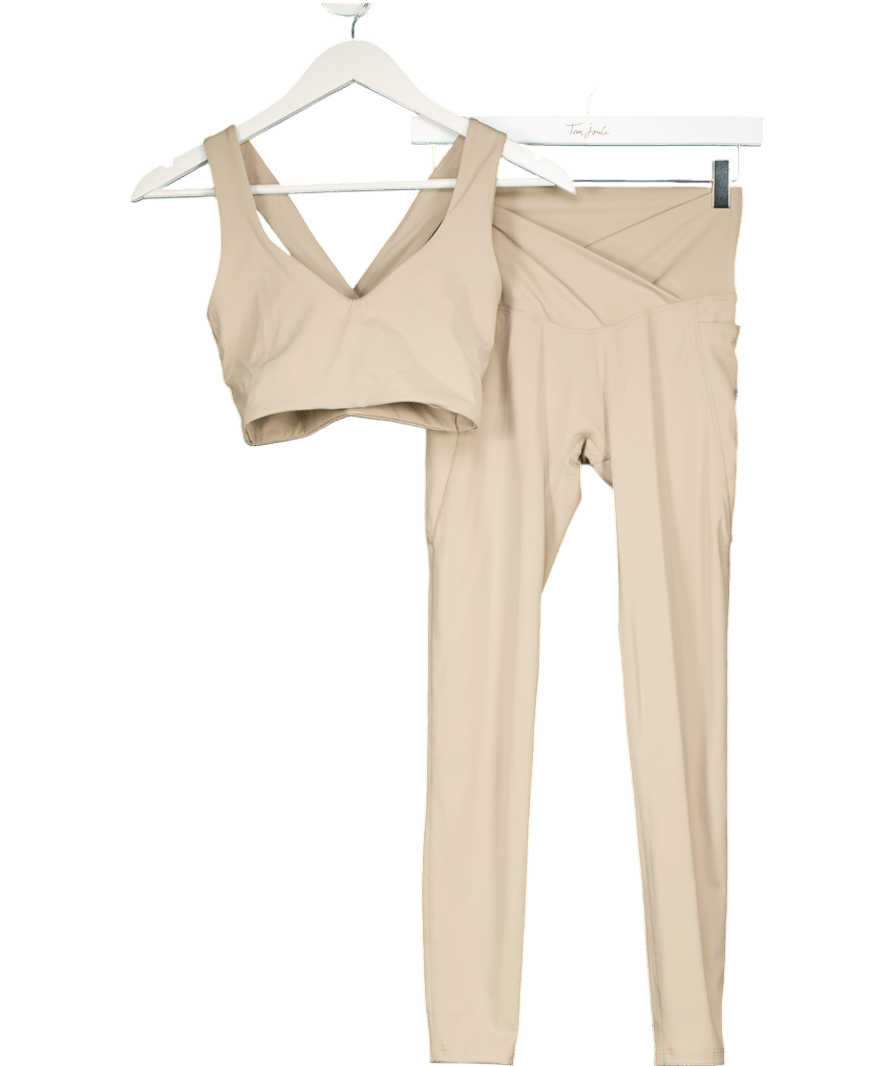 SEFI 2 - piece Beige Activewear Set UK S - Reliked