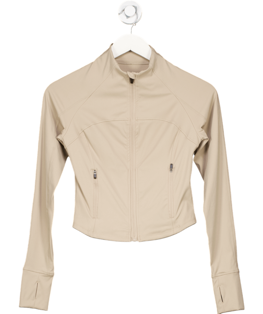 SEFI Beige Active Cropped Running Jacket - Sand Dune UK S - Reliked