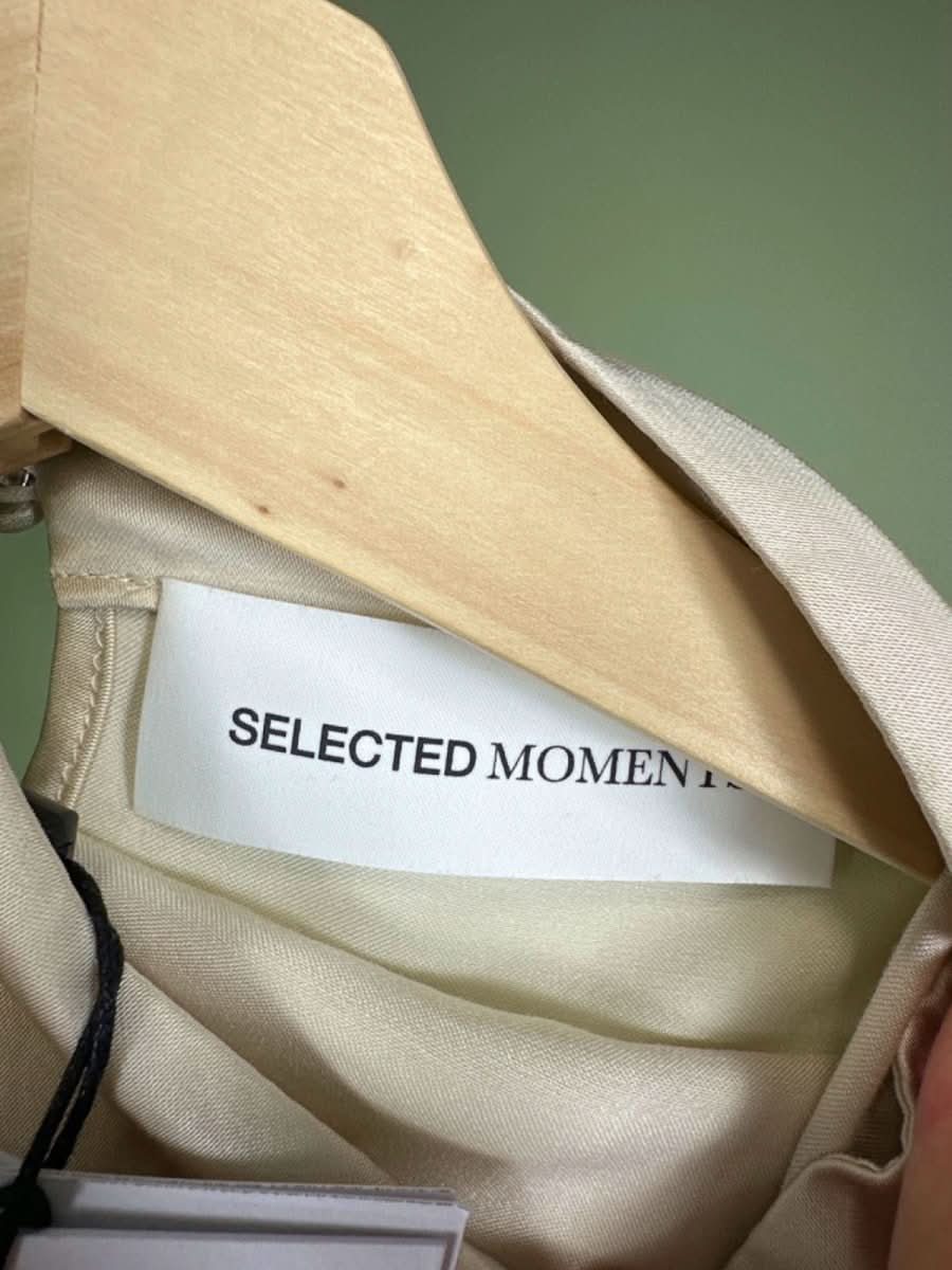 Selected Femme Cream Satin Blouse L - Reliked