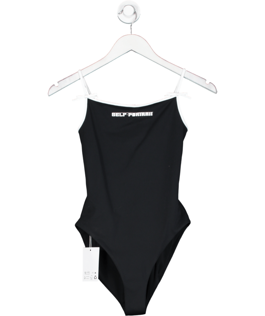 Self - Portrait Black Logo Swimsuit UK 4 - Reliked