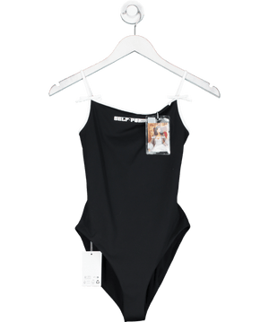 Self Portrait Black Logo Swimsuit UK 4