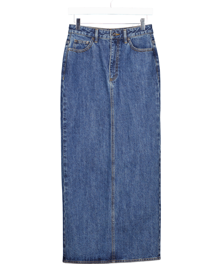 Self - Portrait Blue High - rise Denim Maxi Skirt UK 8 - Reliked