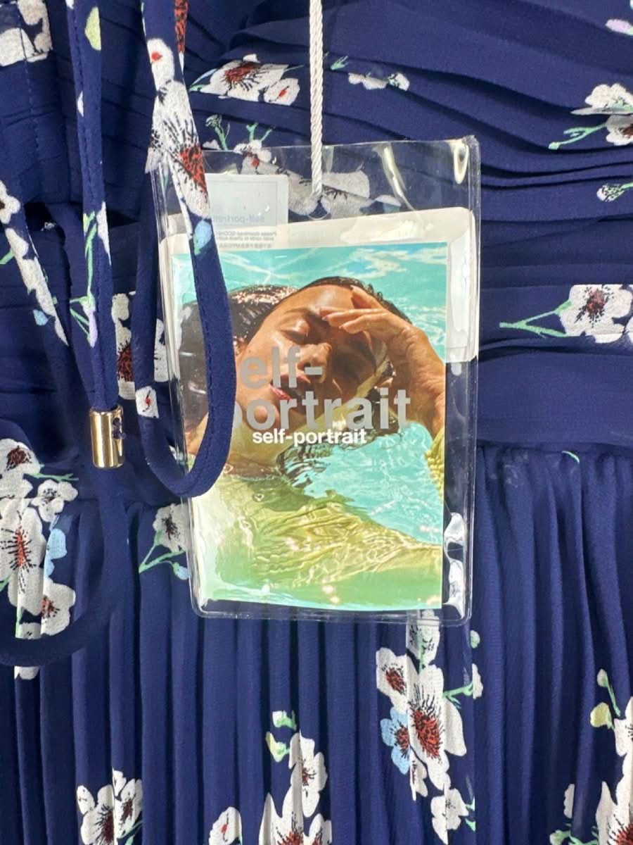 Self - Portrait Pansy - Print Pleated - Chiffon Maxi Dress UK 10 - Reliked