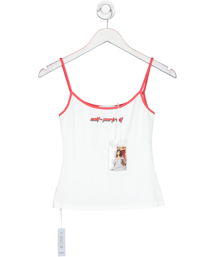 Self - Portrait White Vest With Red SP Logo UK 4 - Reliked