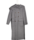 SELFWHO Grey Double - faced Supersoft Brushed Merino Wool Mid - length Coat UK XS - Reliked
