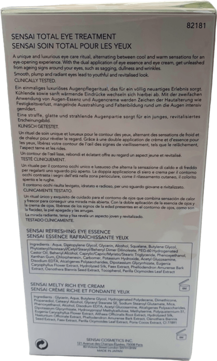 SENSAI Total Eye Treatment Refreshing Eye Essence 20ml Melty Rich Eye Cream 15ml - Reliked