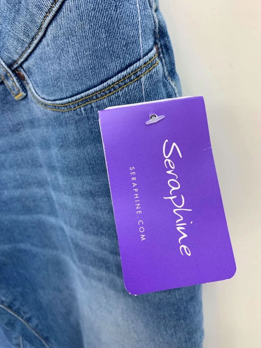 Seraphine Blue Slim fit Boyfriend over Bump Maternity Jeans UK 12 - Reliked