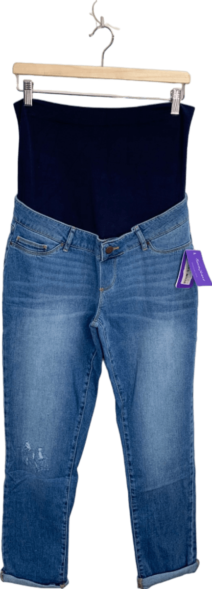 Seraphine Blue Slim fit Boyfriend over Bump Maternity Jeans UK 12 - Reliked