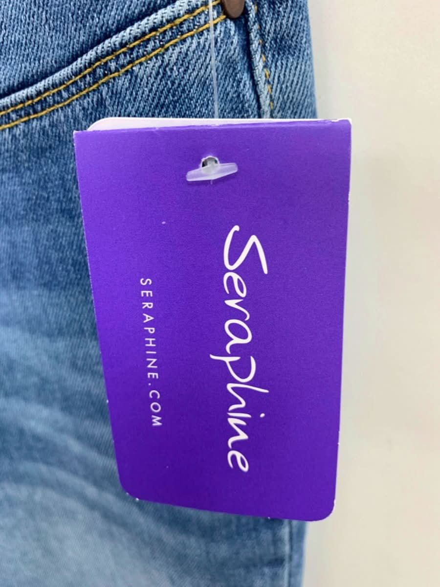 Seraphine Blue Slim fit Boyfriend over Bump Maternity Jeans UK 14 - Reliked