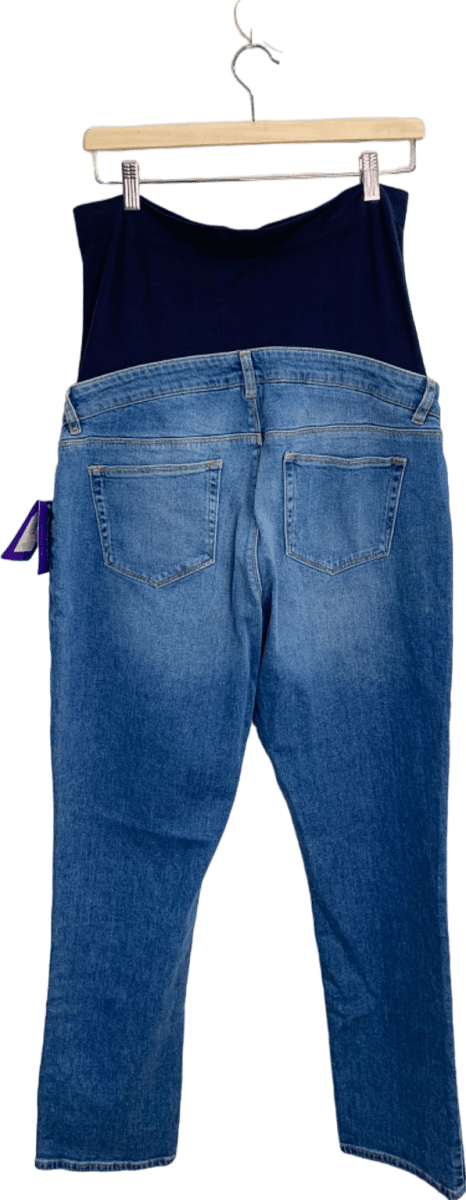 Seraphine Blue Slim fit Boyfriend over Bump Maternity Jeans UK 16 - Reliked