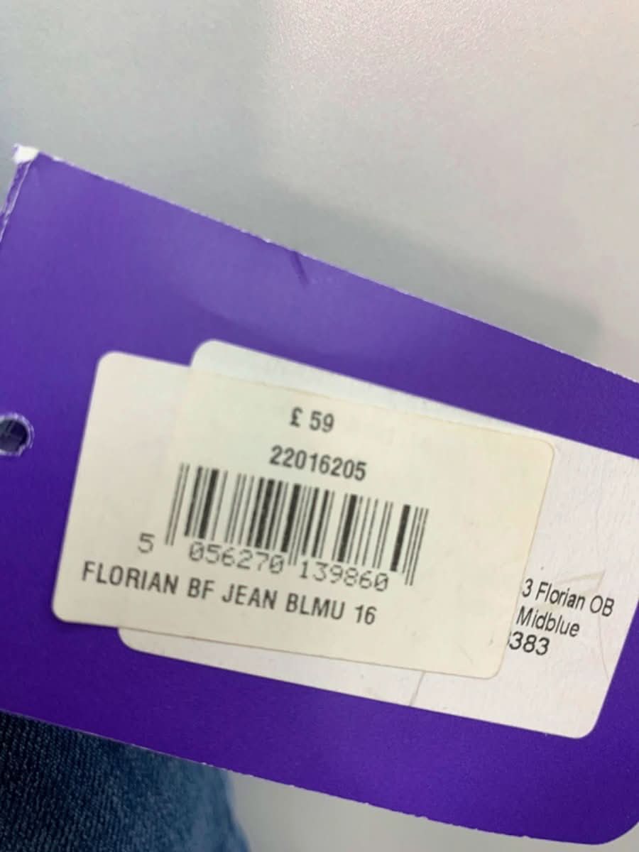 Seraphine Blue Slim fit Boyfriend over Bump Maternity Jeans UK 16 - Reliked