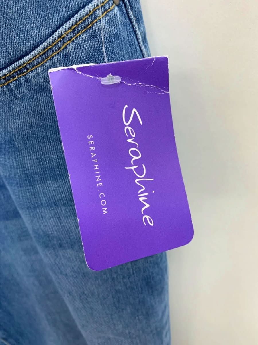 Seraphine Blue Slim fit Boyfriend over Bump Maternity Jeans UK 16 - Reliked