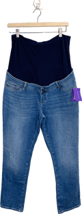Seraphine Blue Slim fit Boyfriend over Bump Maternity Jeans UK 16 - Reliked