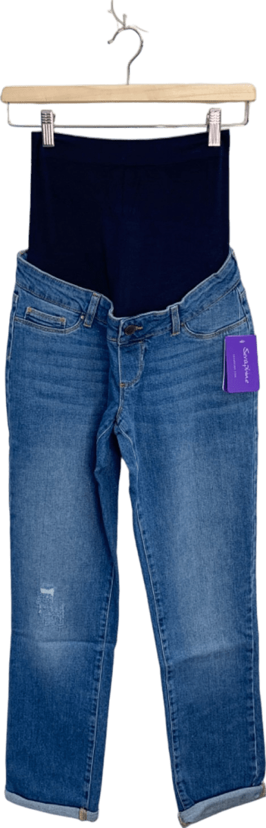 Seraphine Blue Slim fit Boyfriend over Bump Maternity Jeans UK 8 - Reliked