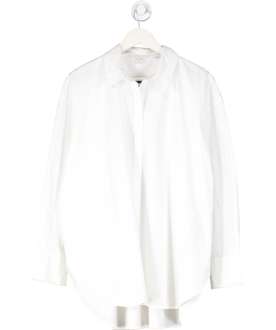 Seraphine White Cotton Long Sleeve Shirt UK 14 - Reliked