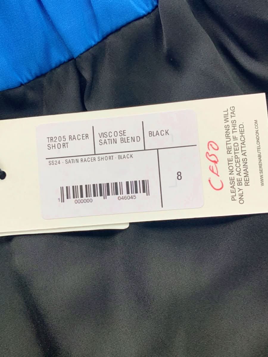 Serena Bute Black TR205 Racer Short UK 8 - Reliked