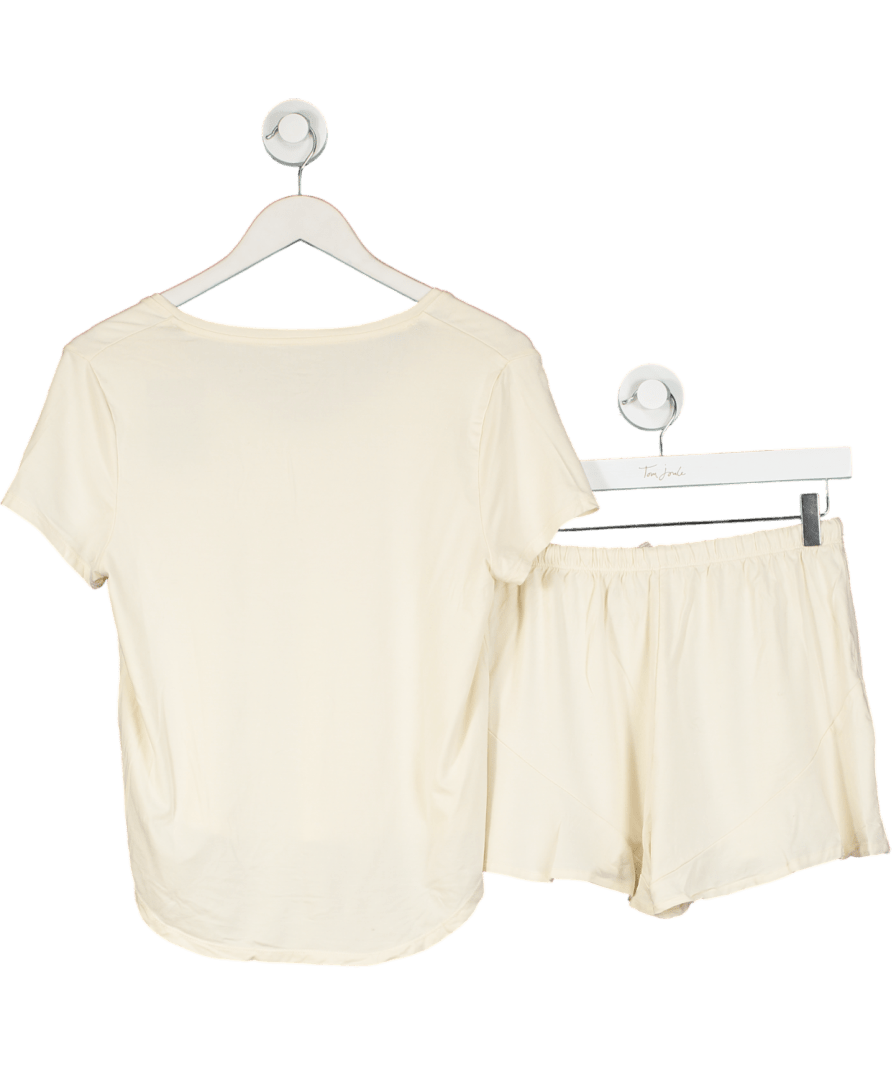 Serena days Cream V - neck T-shirt And Ruffle Drawstring Shorts set UK XS - Reliked