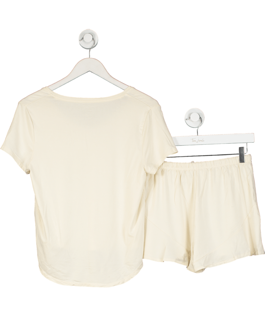 Serena days Cream V - neck T-shirt And Ruffle Drawstring Shorts set UK XS - Reliked