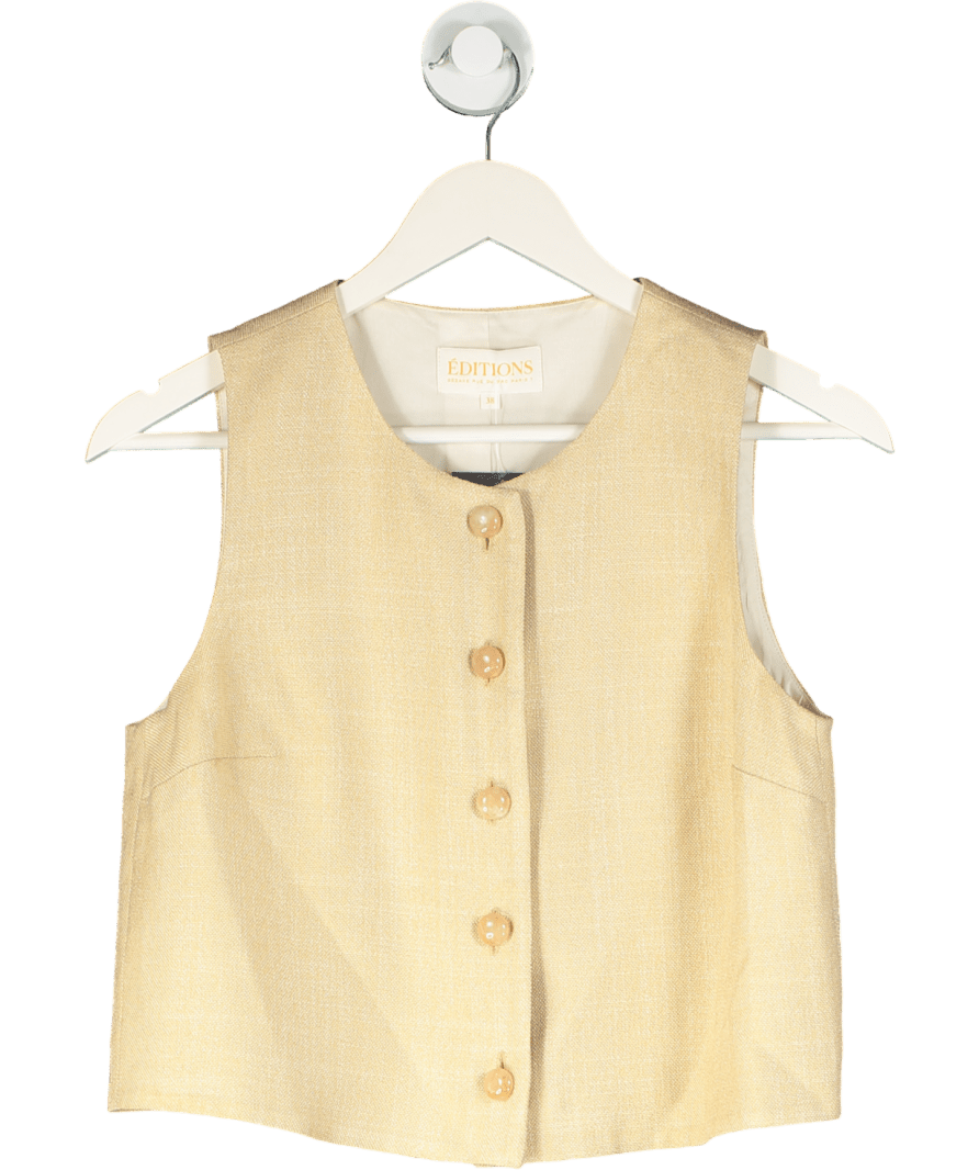 Sezane Altea Waistcoat Top Light Beige UK 10 - Reliked