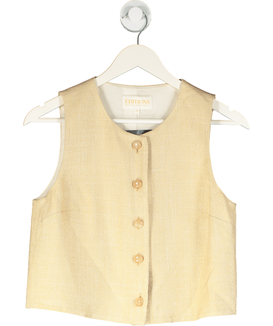 Sezane Altea Waistcoat Top Light Beige UK 10 - Reliked