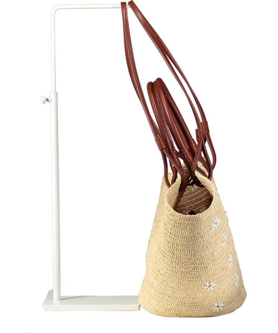 Sezane Beige Justine Basket Bag Embroidered Flowers One Size - Reliked