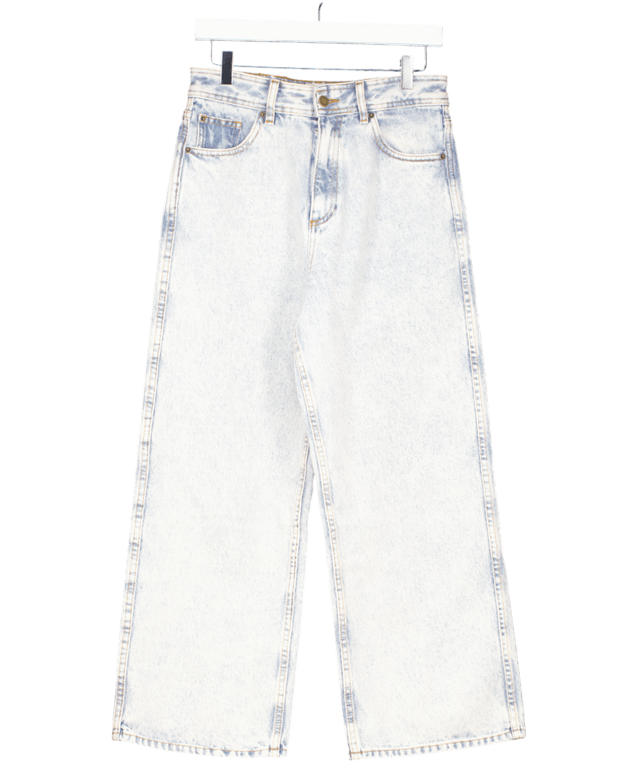 Sezane Blue Le Crop Bleach Wash Denim High Rise Jeans Fr38 UK 10 - Reliked